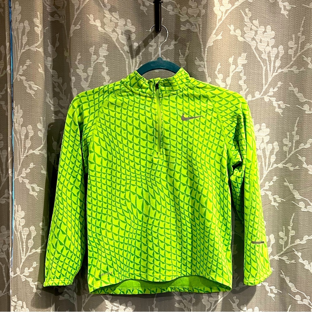 Nike Neon Green Kid DryFit Half Zip